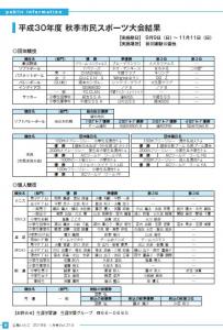 web用広報いたこVol.214号 9ページ平成30年度 秋季市民スポーツ大会結果