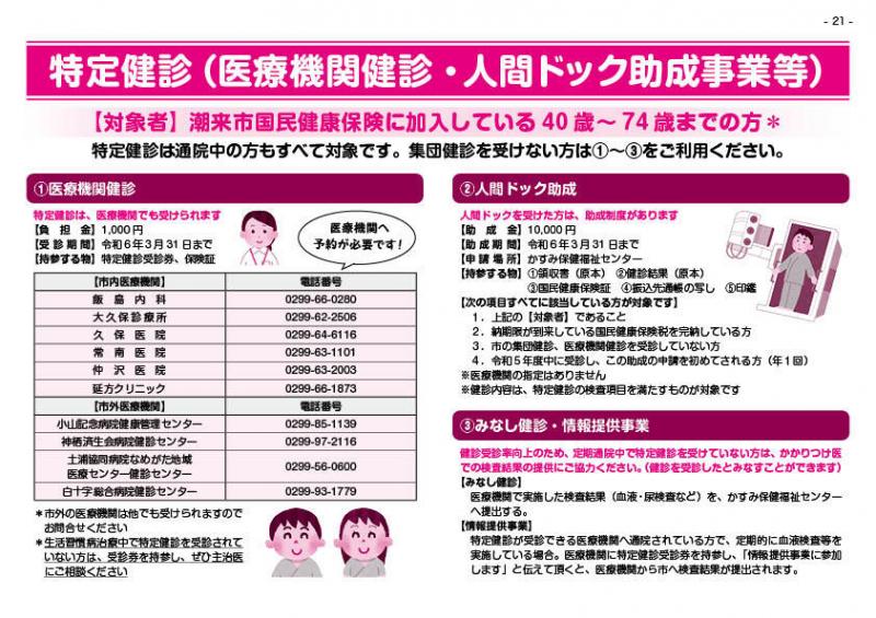 特定健診（医療機関健診・人間ドック助成事業等）